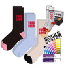 Free Design High Quality Colorful Cartoon Letter Casual Sock Unisex Custom Sports Sock 100% Cotton Crew Socks