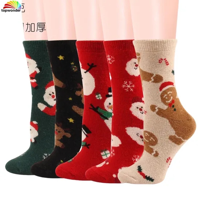 Customize and Wholesale All Sorts of Thick Thermal Cozy Winter X-Man Christmas Wool Sock in Many Designs, Colors and Sizes