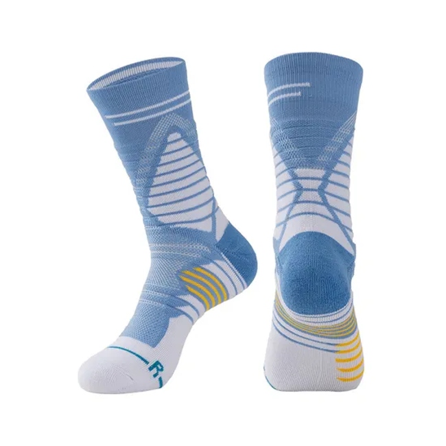 Customized Professional Men′s Basketball Socks with Thickened Medium to Long Hair Scarf Socks for High Crew Level