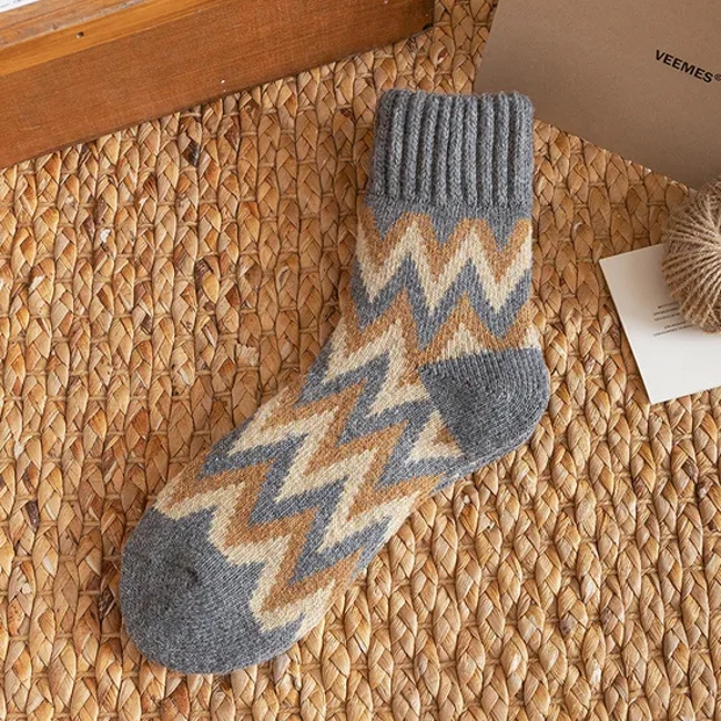 Winter Thickened Wool Terry Men′s MID-Calf Casual Warm Men Socks