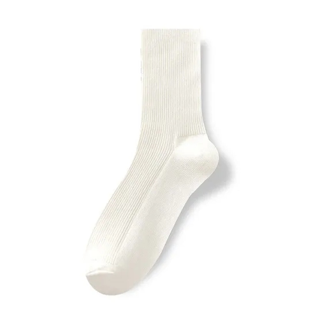 White Socks for Men Women Breathable Sustainable Running Soft Crew Socks Anti-Slip Casual Socks Unisex
