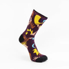 Low Price Crew Cotton Men Women Customized Brown Printed Socks