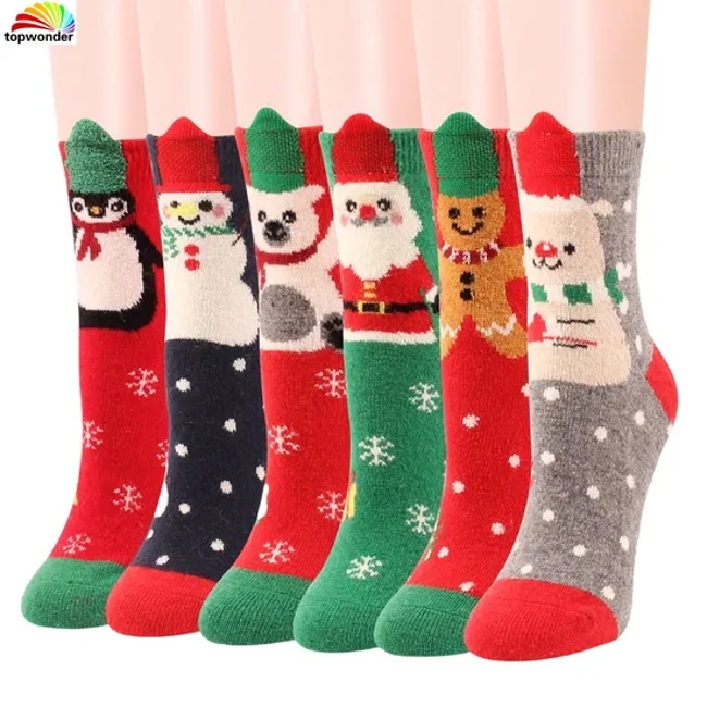 Customize All Sorts of Thick Warm Terry Winter Thermal Wool Sock Cozy X-Man Christmas Sock in Many Designs, Colors and Sizes