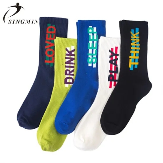 High Quality Custom Design Your Own Men Crew Sport Basketball Socks Athletic Logo Socks Customize