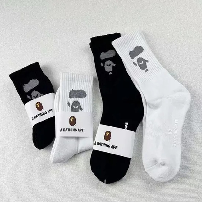 Wholesale Fashion High Quality B Ape Socks Custom Designer Men Unisex Casual Sport Thick Crew Socks Cotton Socks