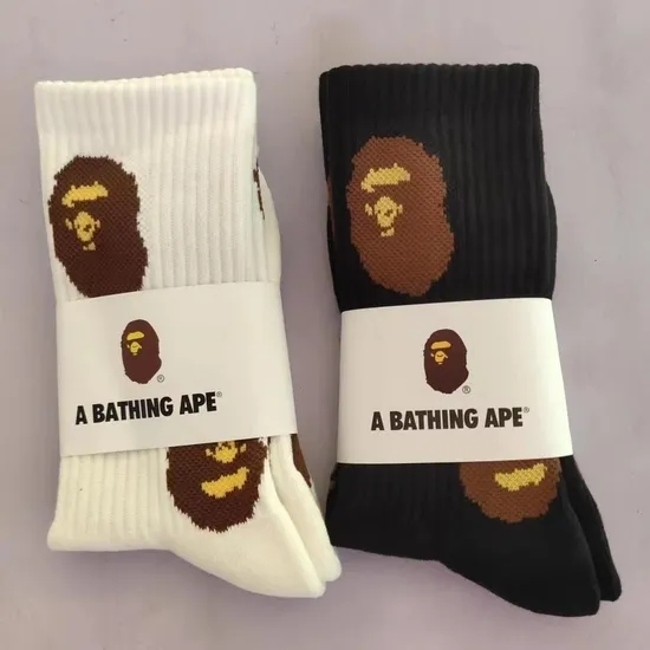Wholesale Fashion High Quality B Ape Socks Custom Designer Men Unisex Casual Sport Thick Crew Socks Cotton Socks