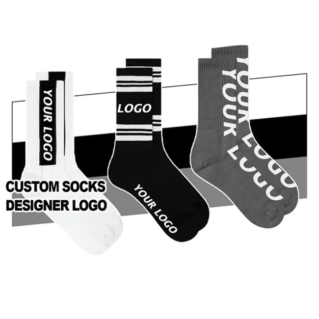 Qixiang OEM High Quality Wholesale Crew Socks Men Embroidered Logo Custom Socks Gym Socks