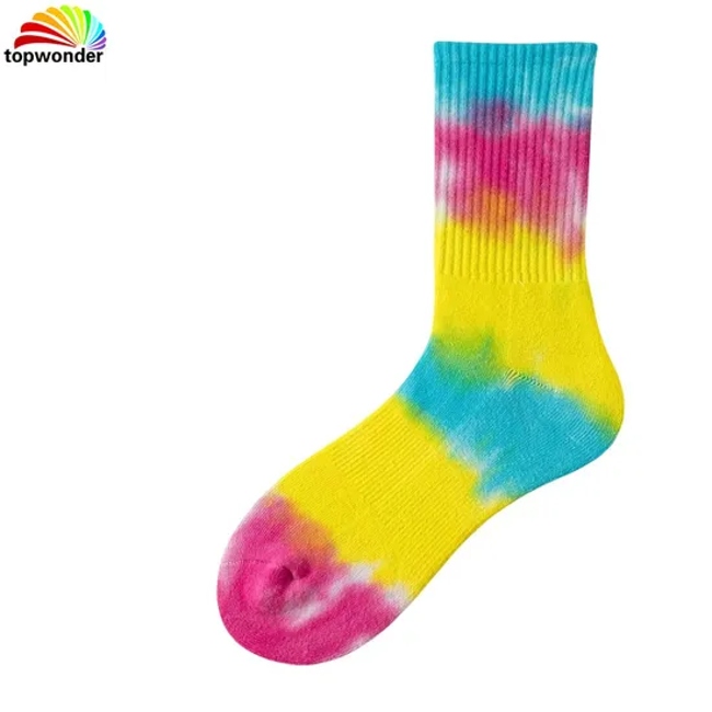Customize and Wholesale Tie-Dyed Color Crew Fashion Stripe Sock in Many Colors at Low Prices