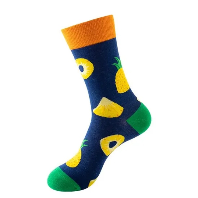China Private Label Cotton Crew Fashion Fruit Style Men Custom Socks Manufacturer