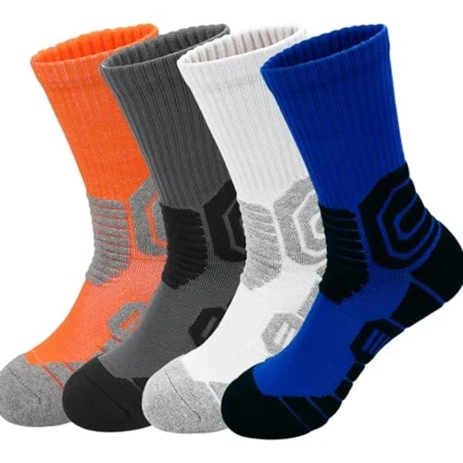Men′s Sports Crew Socks with Cushioned Support for Basketball Players