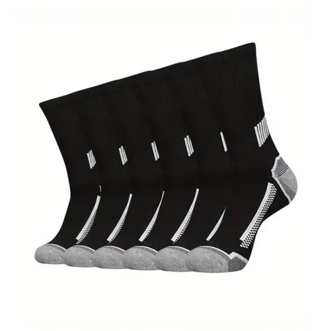 Men′s Moisture Control Crew Socks, Available in M-XXL (6 Pairs)