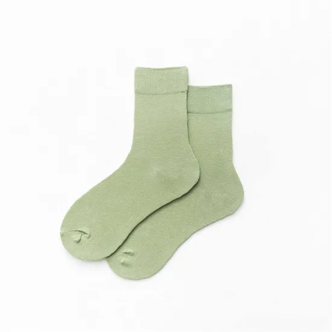 Solid Candy Color 100% Cotton Soft Breathable Women Men Crew Socks