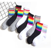 Black and White Cotton Crew Socks for Men with Half Terry OEM Crew Socks