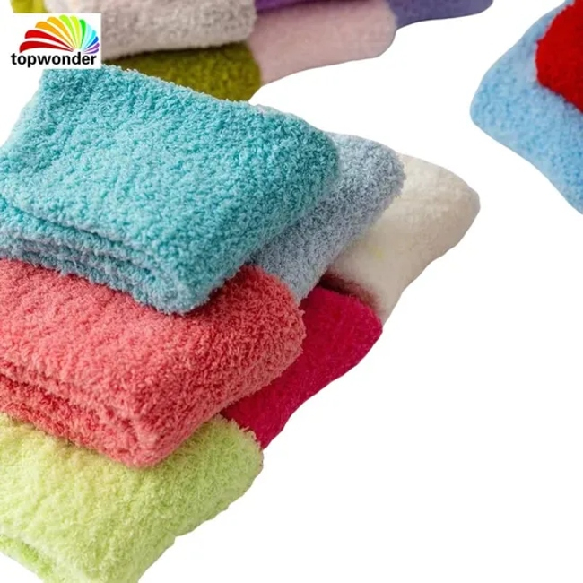 Customize and Wholesale All Colors of Indoor Sock Winter Cozy Fleece Sock Microfiber Sock in All Candy Colors