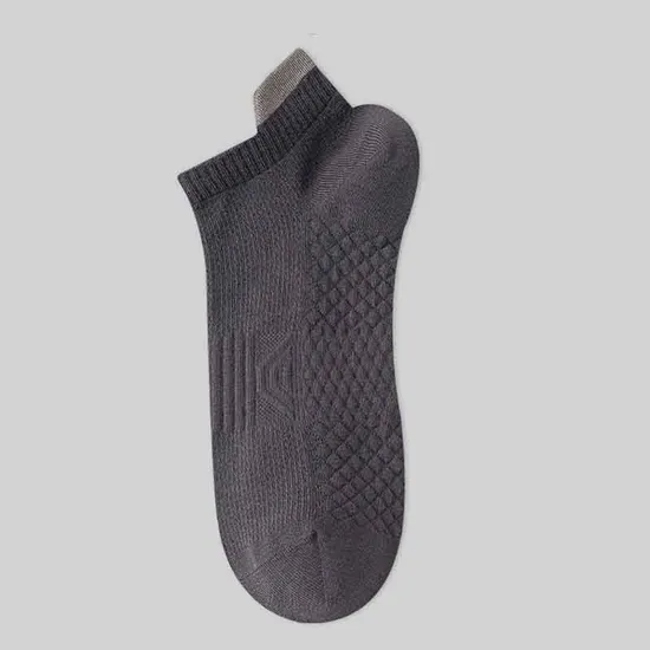 Men′s 7A Antibacterial and Deodorizing Summer Mesh Thin Short Socks Low-Top All-Cotton Breathable and Sweat-Absorbent Pure Cotton Men′s Boat Socks