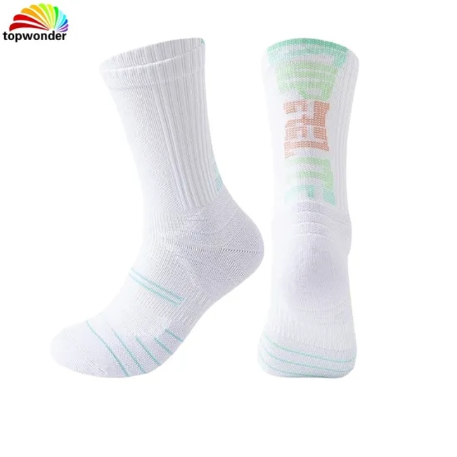 Customize and Wholesale All Sorts of Sport Crew Sock Basketball Sock Football Sock Running Sock Cycling Sock with Terry Cushion Bottom at Low Prices