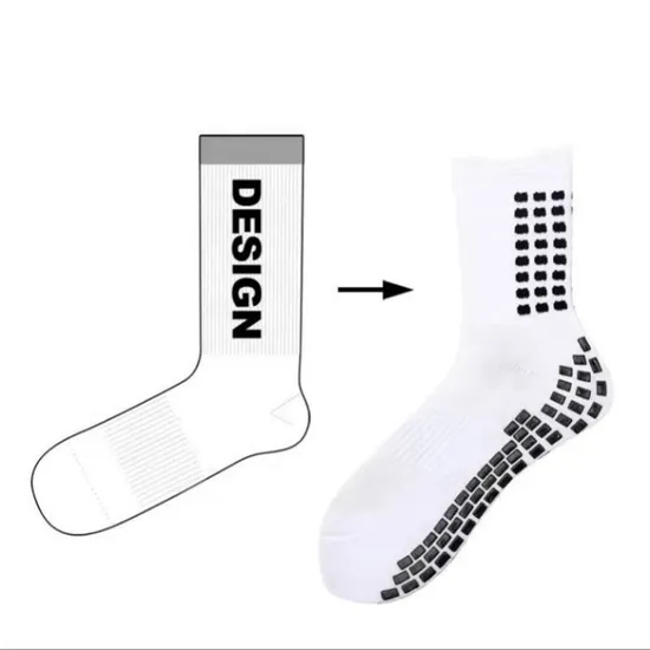 Low MOQ Custom Design OEM Crew Men Running Sport Grip Socks