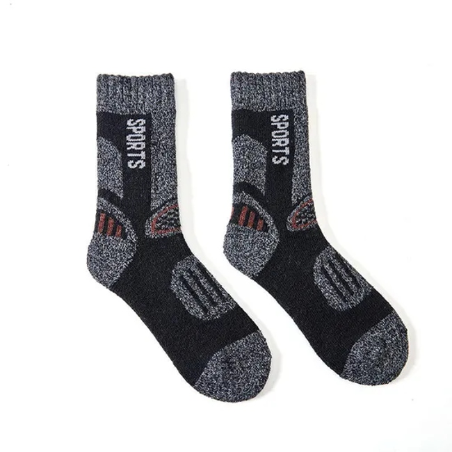 Winter Men Knee Long Thick Merino Alpaca Solid White Hiking Premium Sports Crew Socks Heavy Duty Training Work Boot
