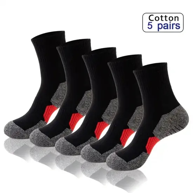 Men′s Athletic Socks Cushion Running Breathable Outdoor Sports Crew Socks