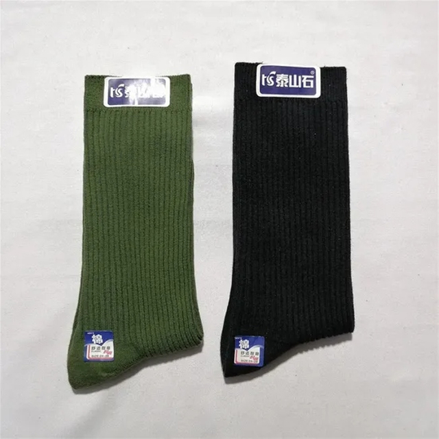 Wholesale High Quality Fashionable Crew Work Socks Men 100 % Cotton Hunting Tactical Green Socks