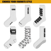 Custom Logo Embroidered Knitted Crew Socks, Stylish Pure Cotton Men′s Socks for Daily Wear