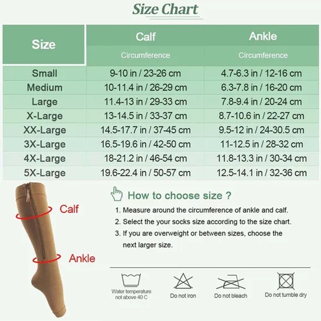 Post Surgical Open Toe Anti Slip Breathable Men Thin Summer Medical Varicose Veins Compression Socks 30-40 Mmhg with Zipper