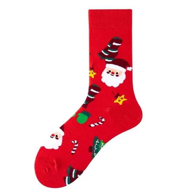 Hf Men′s Pure Cotton Soild Color Large Size Long Crew Socks