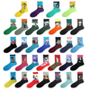 Customized Fashion Men′s Good Quality Cotton Painting Jacuqrad Formal Crew Socks