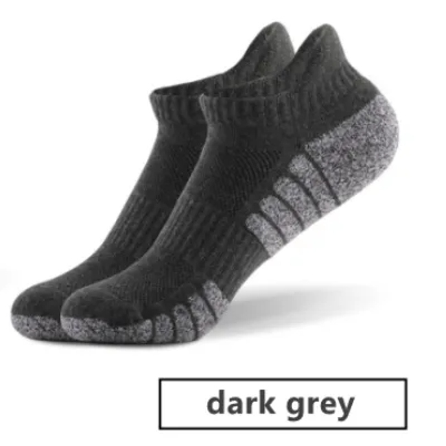 Wholesale Compression Cotton Men Women White Black Grey Custom Stockings Crew Adult Thick Cushion Terry Sports Running Ankle Socks