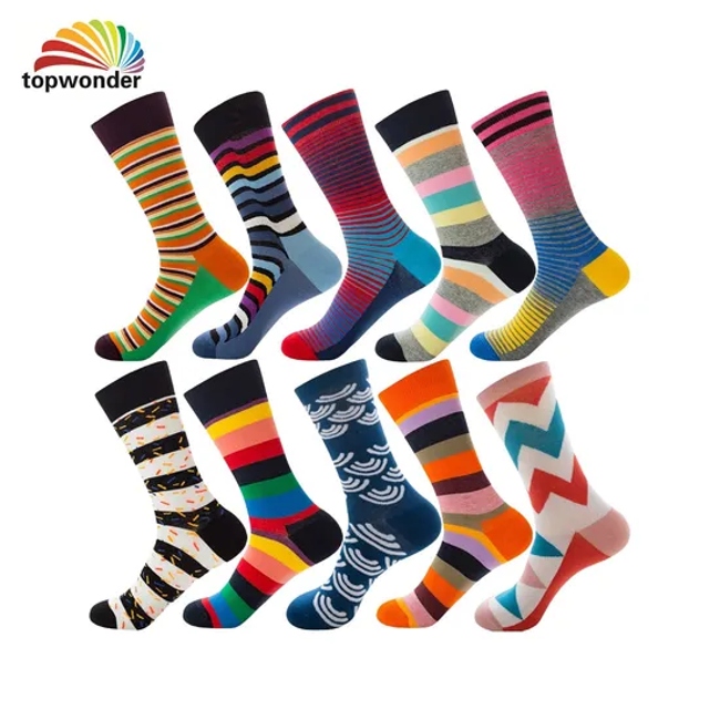 Men Women′s Athletic Crew Socks 100% Cotton Custom Knitted Letter Pattern Logo