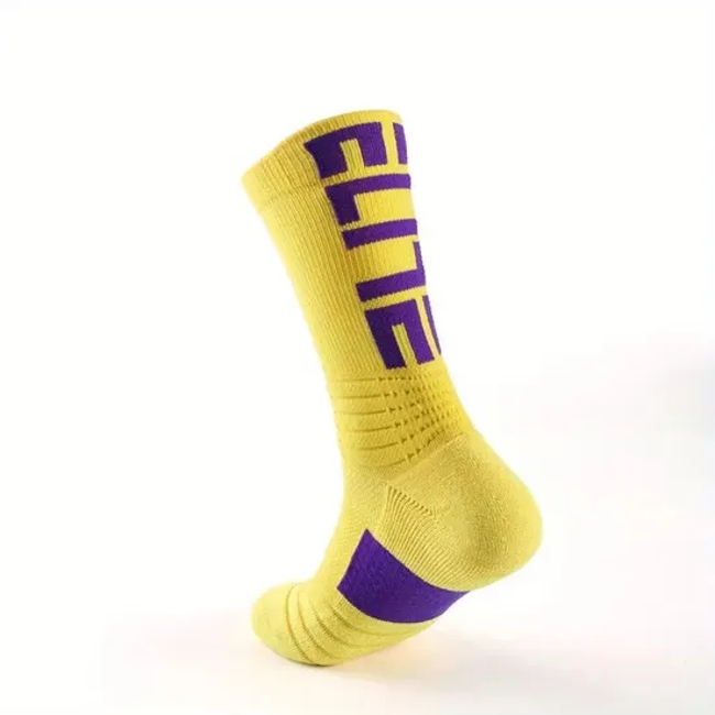 Wholesale Men′s Running Socks Basketball Socks Thickened Anti-Skid Cotton Sweat Absorption Crew Socks for Youth Students