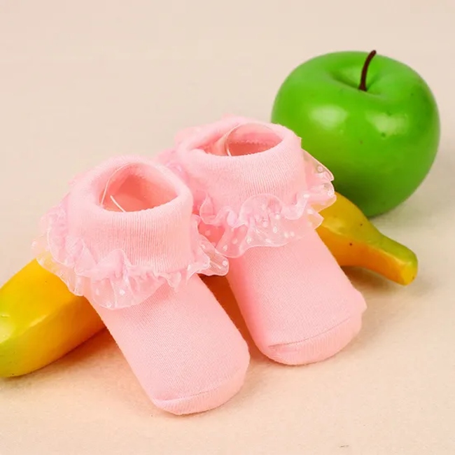 Lace Cotton Baby Animals Newborn High Elastic Happy Design Shoe Socks