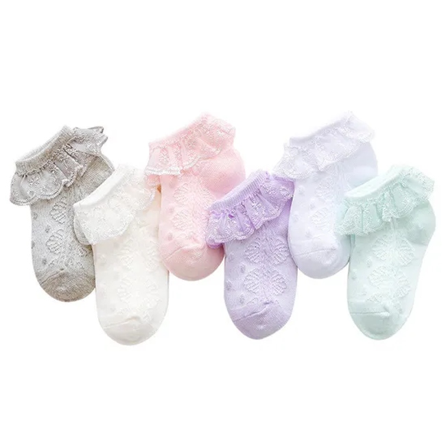 Baby Lace Socks Newborns Baby Sweat Releasing Classic Cotton Lace Crew Socks