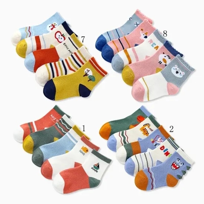 Custom Logo Monkey Dinosaur Panda Fox Pig Animal Cartoon Cute Baby Socks Children′s Socks