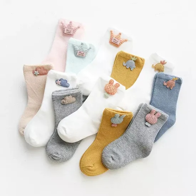 Cotton Solid Color Newborn Baby Socks Mesh Cotton Crew Toddler Fancy Gift Socks for Kids