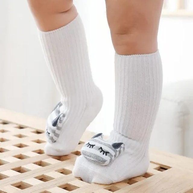 D Warm Baby Socks Cartoon Pattern Floor Anti Slip Cotton Winter Soft Boot Shoes