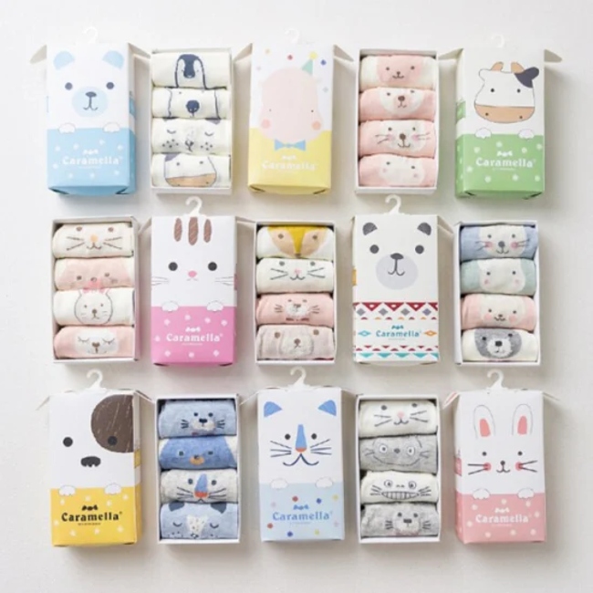 High Quality Custom Design Cheap Cute Animal Pairs Box Set Cotton Baby Socks