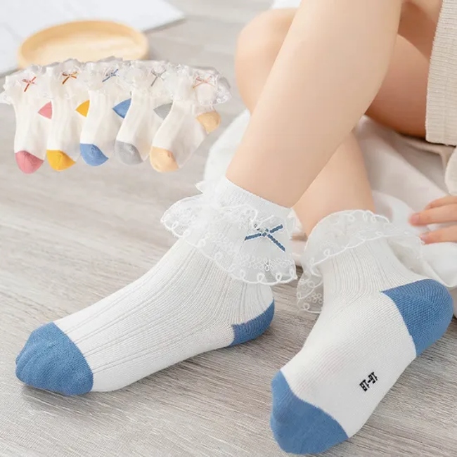 Custom Wholesale Baby Kids Cotton Breathable Girls Lovely Cute Socks