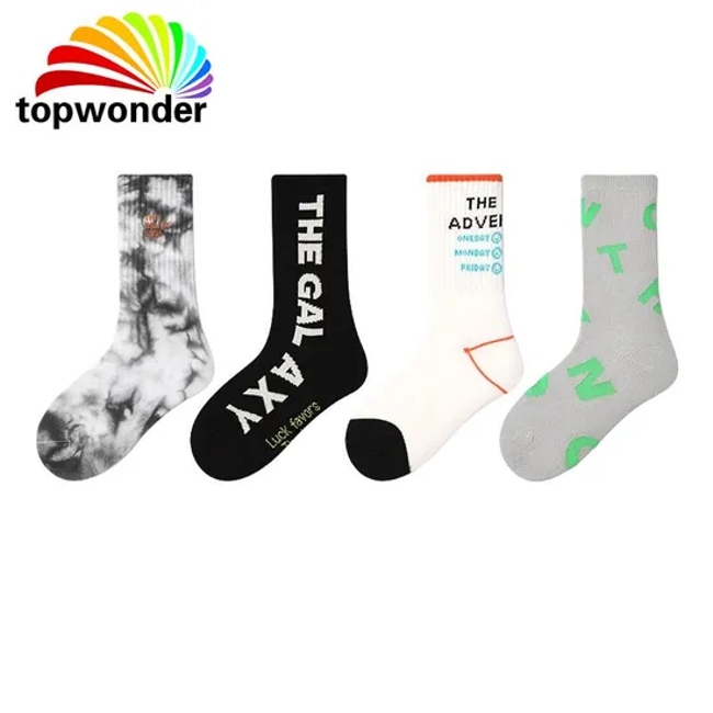 Customize All Designs of Cotton Knee High Sock, Striped Sock with Embroidery Logos in Many Colors, Sizes and Material