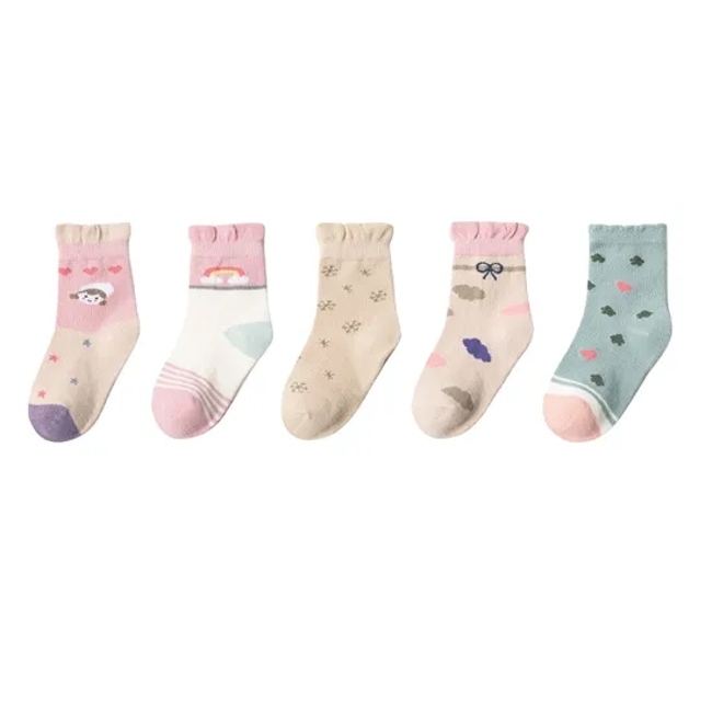 Anti Bacterial Breathable Skin Friendly Babies Fashion Lovely Cute Cotton Ankle Crew Soft Little Sock