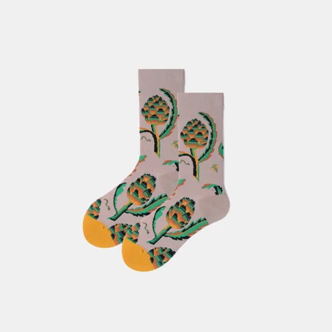Unisex Fashion Women Men Wholesale Cotton Jacquard Crew Socks