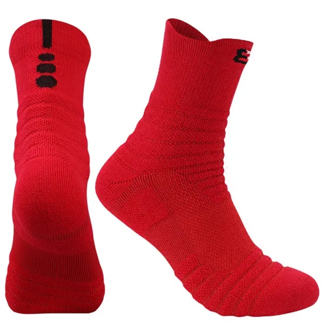 Wholesale Half Terry Cushioned Basketball Socks Women Men High Quality Thick Sport Active Running Socks Summer Spring Crew