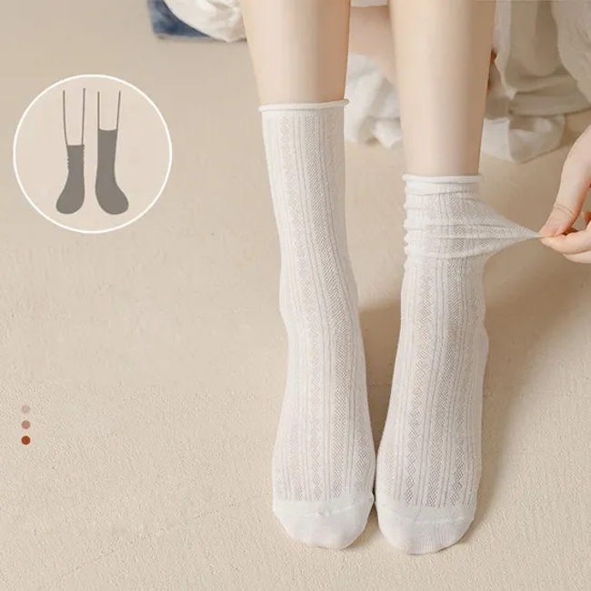Stylish Women’ S Custom Logo Summer Mesh Crew Socks for Comfort