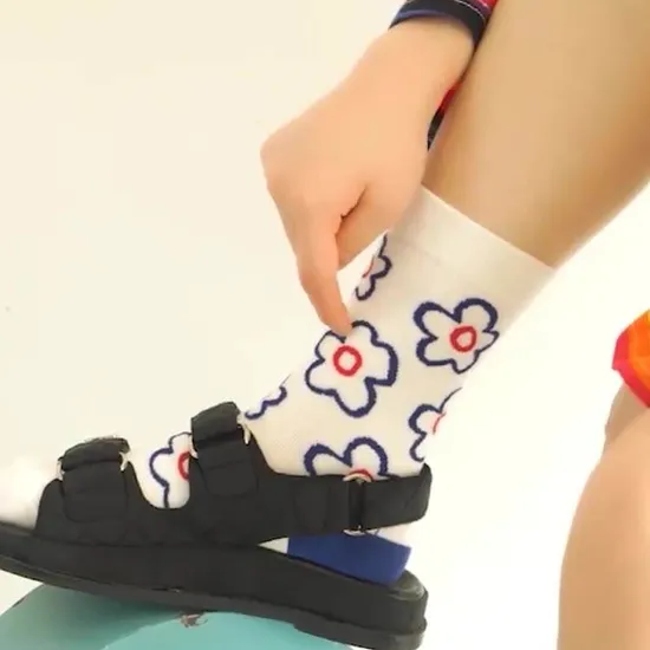 High Quality Fashion Women Crew Flower Slouch Tutu Socks