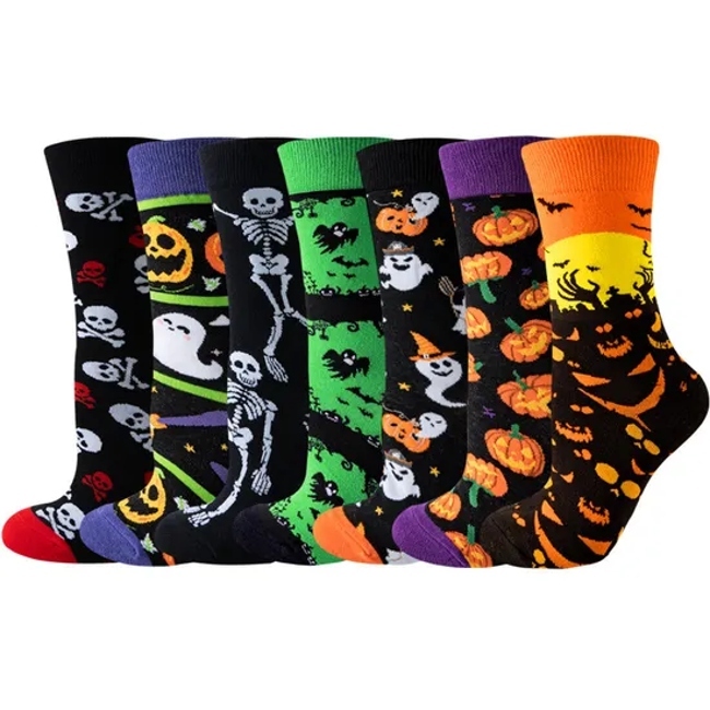 Youki Women′s Socks Ghost Ins Pumpkin Socks Skull Halloween Tube Socks