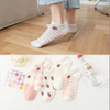 Cute Fruit Strawberry Striped Plaid Girl′s Crew Socks