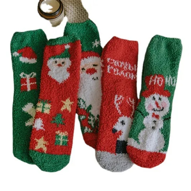 Xianghui Own Design Bulk Warm Christmas Socks Custom Fuzzy Socks