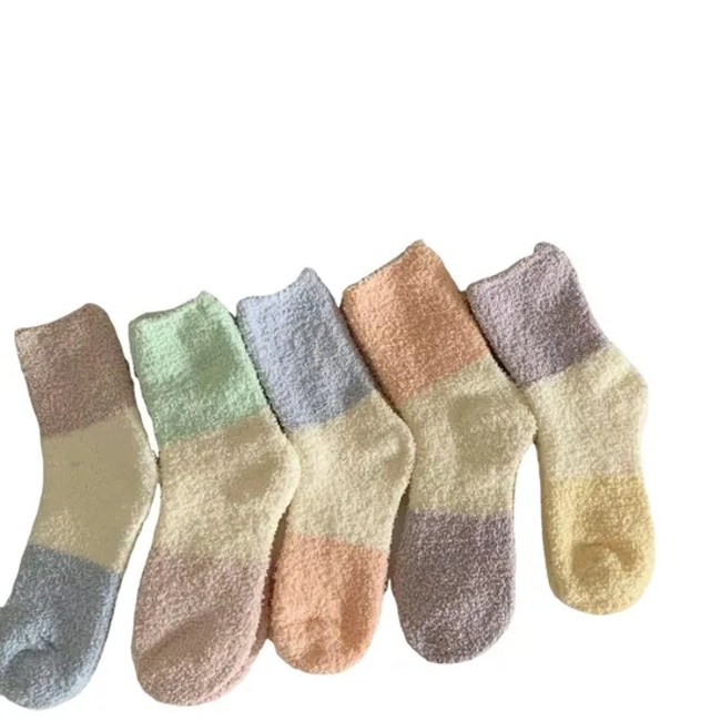 New Set Wholesale Fashion Microfiber Thick Crew Winter Warm Socks Fuzzy Socks Women