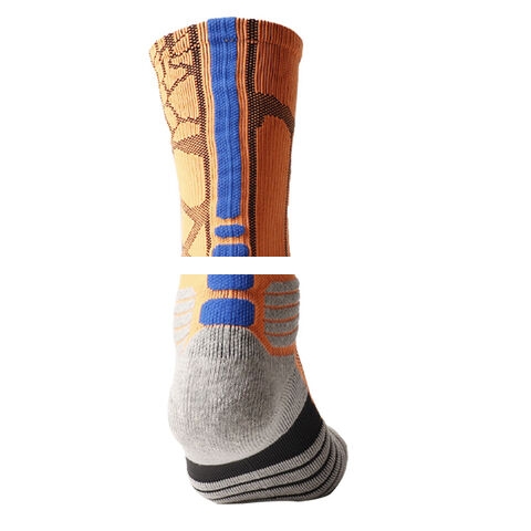 Hot sale Medium length thick terry jacquard shock absorbing sports socks exercise workout running