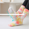 Custom logo premium cotton anti slip Tie Dye grip pilates socks women indoor fitness silicone non slip yoga socks
